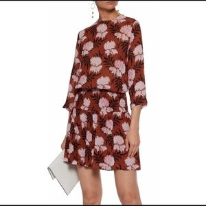 Ganni Brown & Pink Floral Dress sz 40 (EU sizing)
